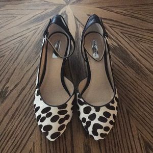 HALOGEN Bianca Ankle Strap Low Wedge Heels